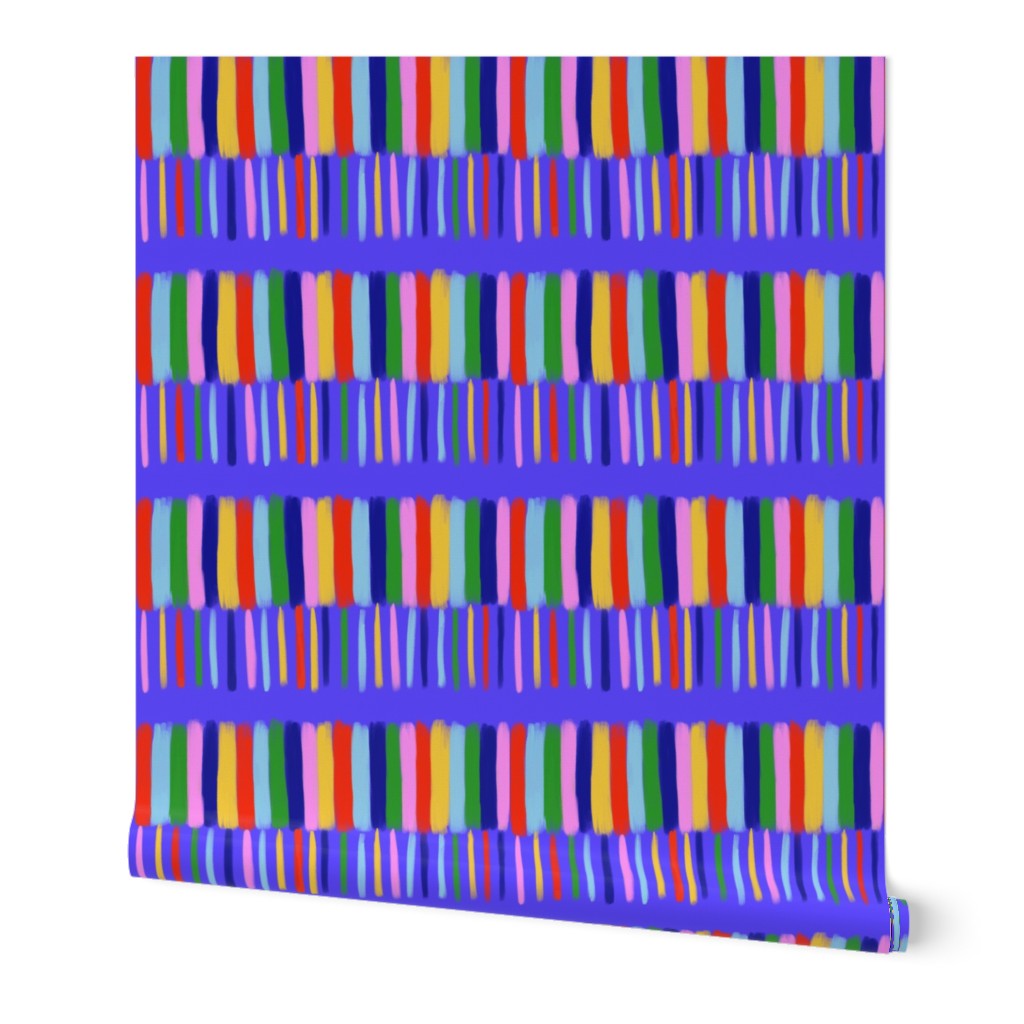 rainbow stripe with blue background