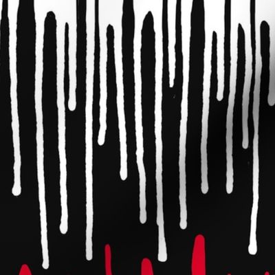 Paint drips black white red 24 inch