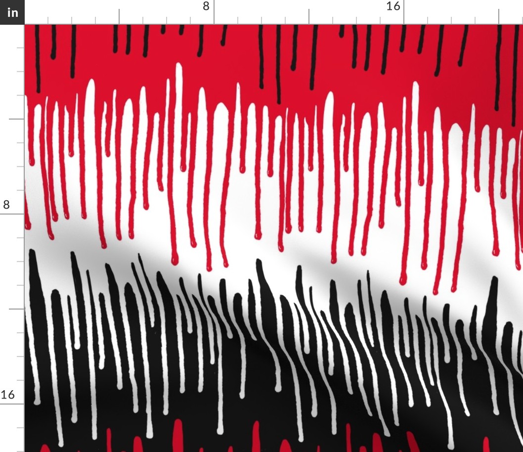 Paint drips black white red 24 inch