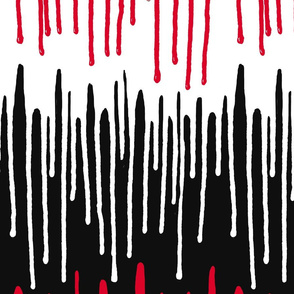 Paint drips black white red 36 inch