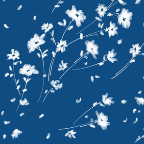 Breezy Hand-Painted Daisies | Classic Blue
