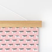 (small scale) cows on pink - farm fabric C19BS