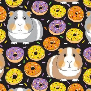 halloween guinea pigs and donuts with yellow