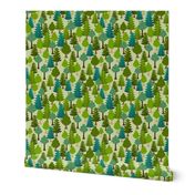 Fairy Tale Forest Trees Pine Cones Full
