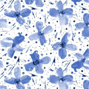 Blue wonder flowers • watercolor florals
