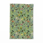 10" Embrace Nostalgic Butterflies in a Spring Flower Garden: Vintage Pollinators for Antiqued Home Decor. Transform Your Space with Antique Wallpaper and Green Double Victorian Elegance