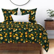 18" Delicious Vintage Citrus Fruit Pattern Teal