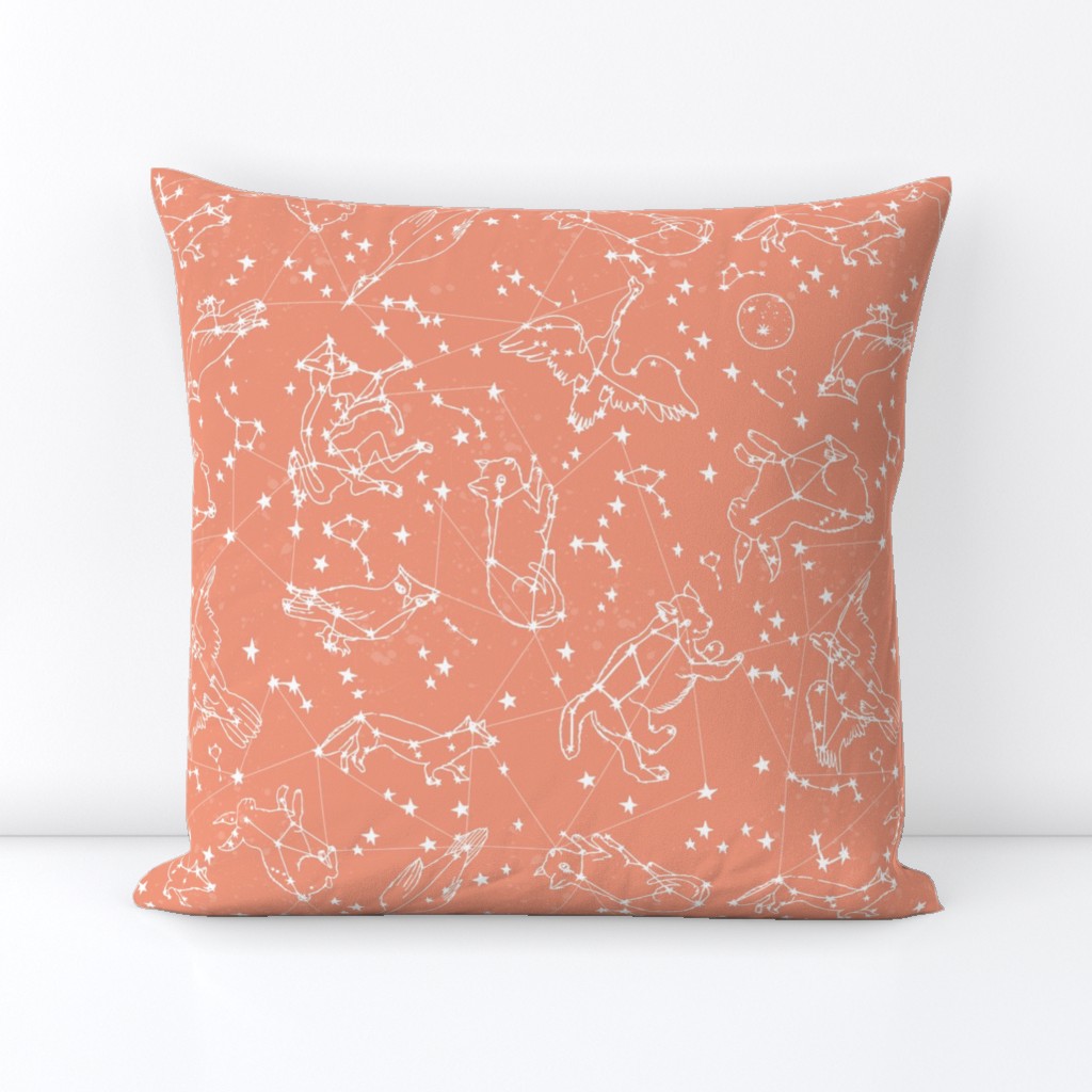 constellations // peach blush kids animals girls nursery baby kids animals moon stars night time