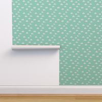 clouds // pistachio pastel green girly print for little girls and baby girls nursery decor and textiles