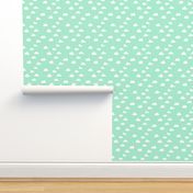 clouds // pistachio pastel green girly print for little girls and baby girls nursery decor and textiles