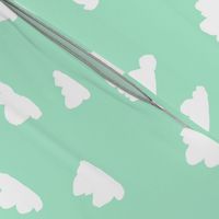 clouds // pistachio pastel green girly print for little girls and baby girls nursery decor and textiles