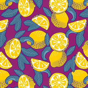 Large scale • Juice Lemons - Lemons Pop Art - violet