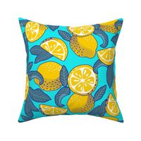 Large scale • Juice Lemons - Lemons Pop Art - light blue