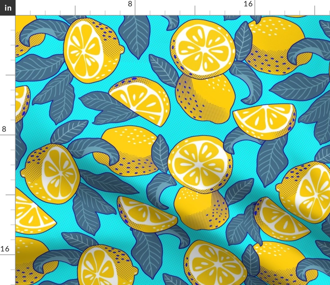 Large scale • Juice Lemons - Lemons Pop Art - light blue