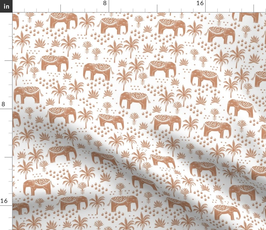 elephant boho fabric - elephant wallpaper, elephant nursery, elephant indie design - sand