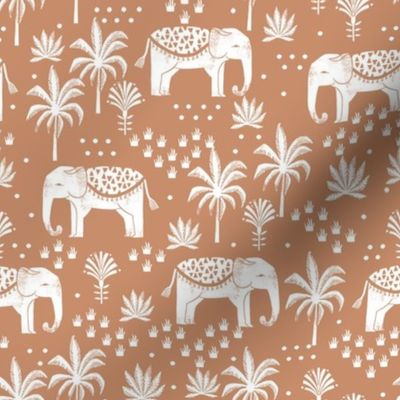 elephant boho fabric - elephant wallpaper, elephant nursery, elephant indie design - sand