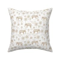 elephant boho fabric - elephant wallpaper, elephant nursery, elephant indie design - tan