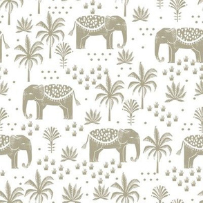elephant boho fabric - elephant wallpaper, elephant nursery, elephant indie design - sage