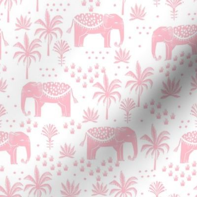 elephant boho fabric - elephant wallpaper, elephant nursery, elephant indie design - pink