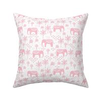 elephant boho fabric - elephant wallpaper, elephant nursery, elephant indie design - pink