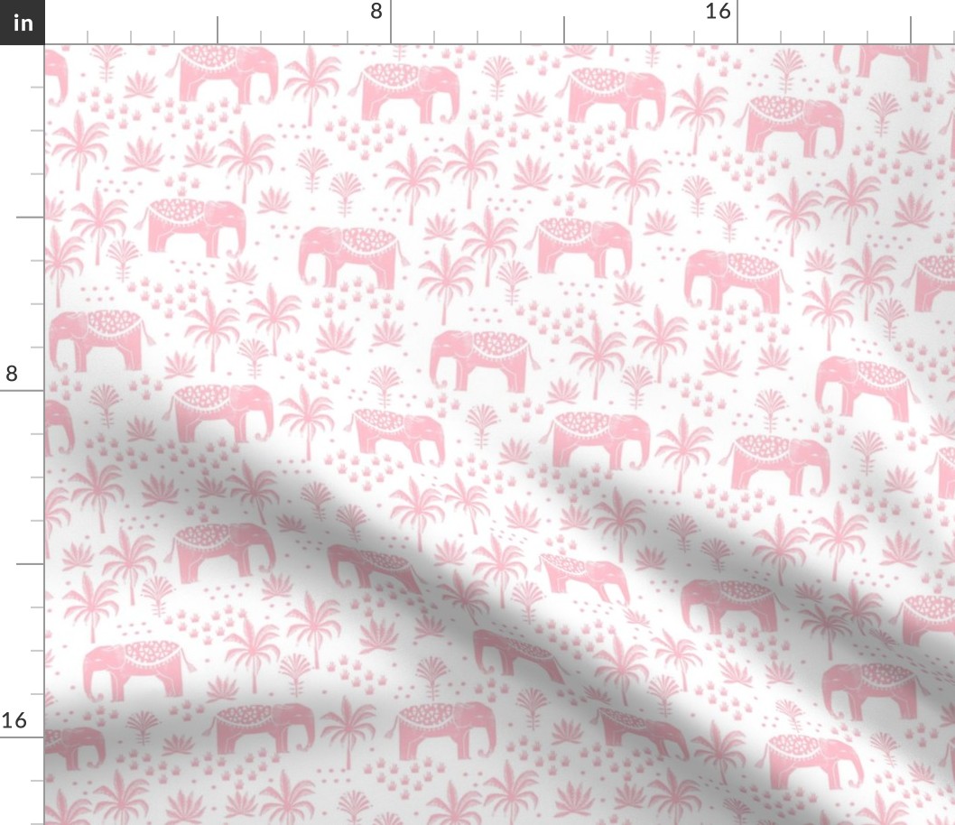 elephant boho fabric - elephant wallpaper, elephant nursery, elephant indie design - pink