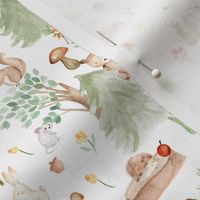 6" Woodland Animals - Baby Animal in Wild Forest -white background