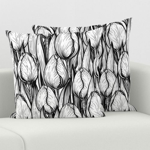 Tulips in black and white