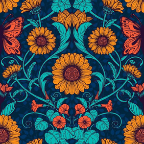 Art Nouveau daisies 5