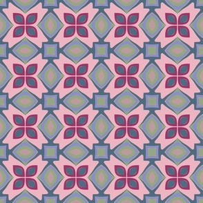 Soft Summer Seasonal Color Palette Pink Gray Repeating Pattern