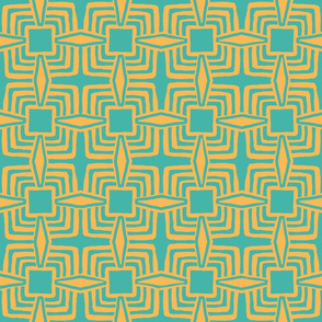 pyramid interlock banana on turquoise