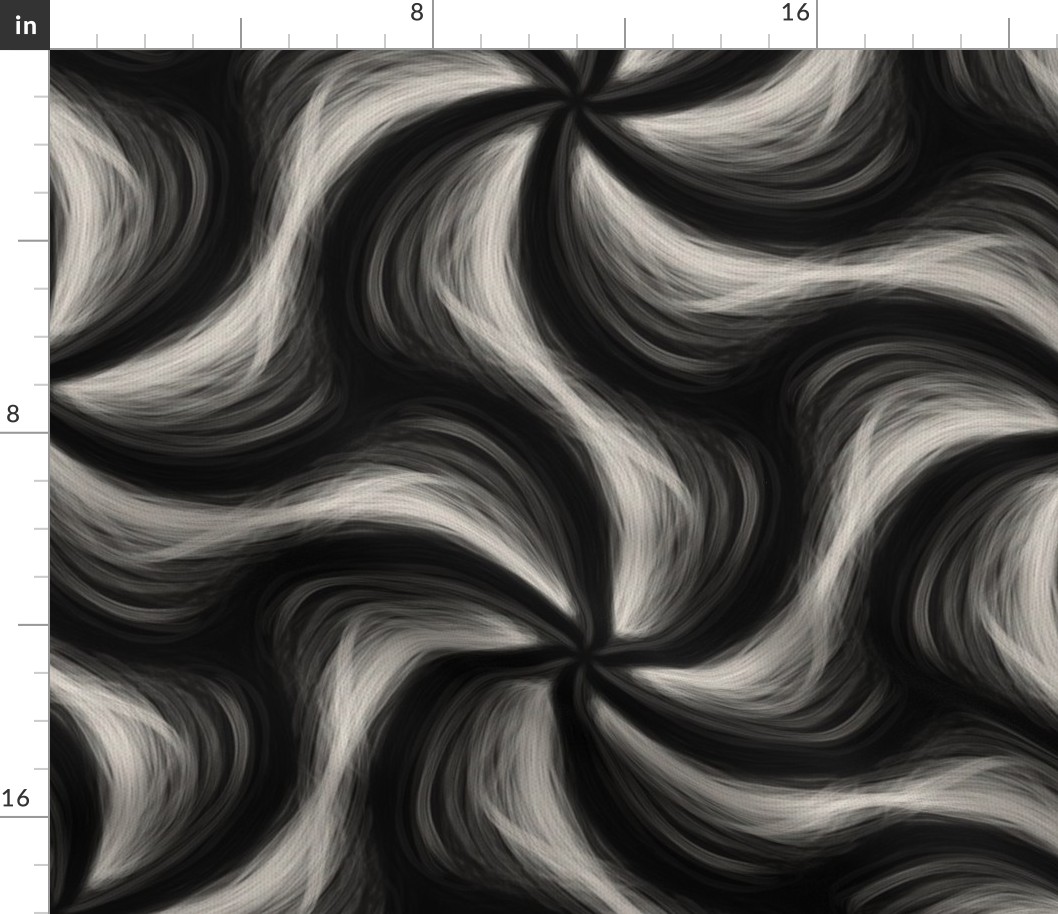 Black and White Painterly Swirls