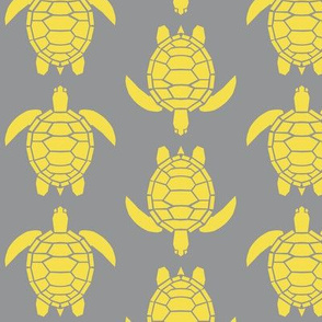Three Inch Illuminating Yellow Turtles on Ultimate Gray