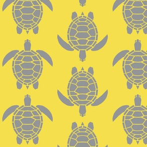Three Inch Ultimate Gray Turtles on Illuminating Yellow