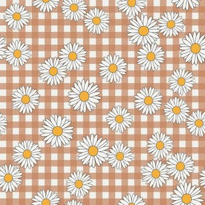 daisy fabric - daisy pattern, dainty fabric, dainty florals, feminine fabric, floral, spring floral - sand