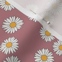 daisy fabric - daisy pattern, dainty fabric, dainty florals, feminine fabric, floral, spring floral - mauve