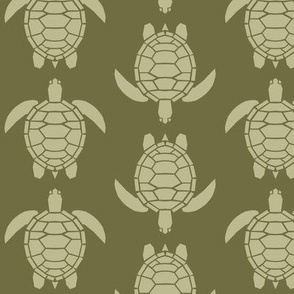 Three Inch Back to Nature Green Turtles on Dark Back to Nature Green