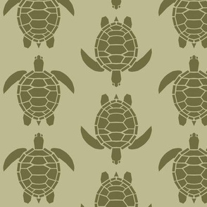 Three Inch Dark Back to Nature Green Turtles on Back to Nature Green