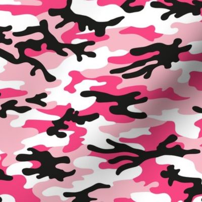 Medium  Scale / Camouflage / Pink Black White 