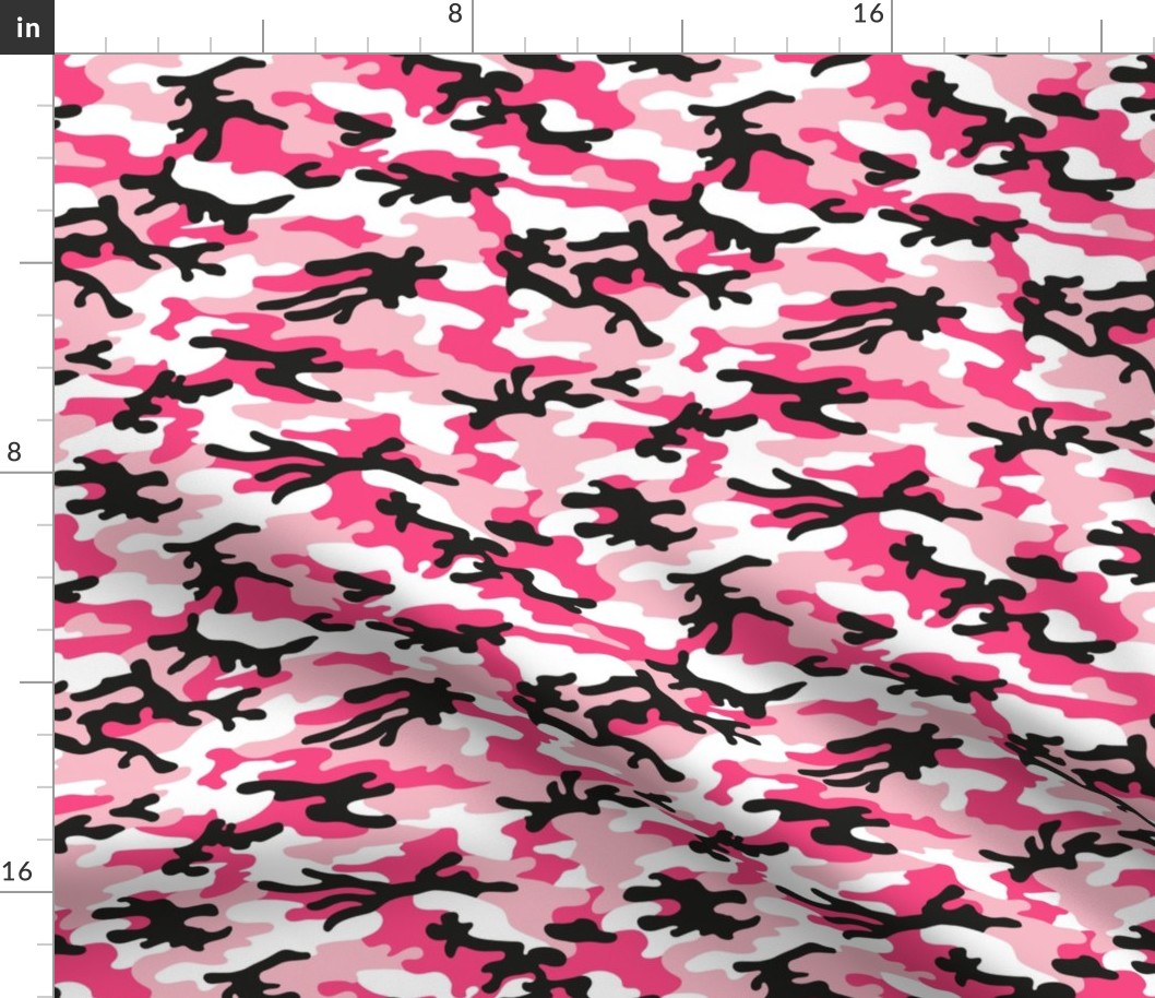 Medium  Scale / Camouflage / Pink Black White 