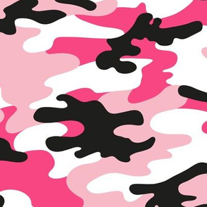 Large Scale / Camouflage / Pink Black White 
