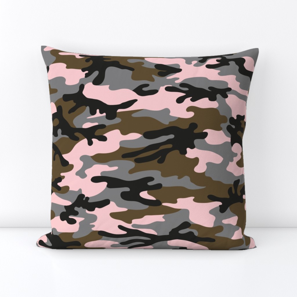 Large Scale / Camouflage / Pink Grey Khaki Black 