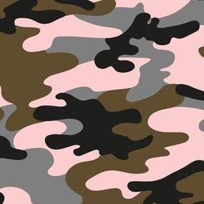 Large Scale / Camouflage / Pink Grey Khaki Black 
