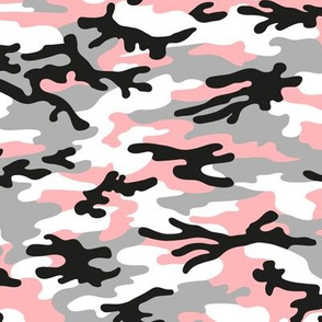 Medium  Scale / Camouflage / Pink Grey Black White 