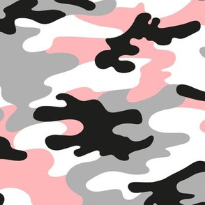 Large Scale / Camouflage / Pink Grey Black White