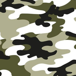 Large Scale / Camouflage / Olive Black White 