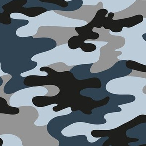 Large Scale / Camouflage / Petrol Blue Grey Black 