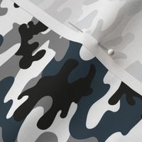 Medium  Scale / Camouflage / Black White Grey Petrol Blue 