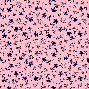 Basic Navy Floral on Pink