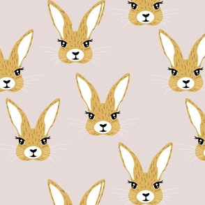 Baby rabbit illustration spring and easter animals hare  bunny design gender neutral ochre