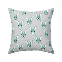 Baby rabbit illustration spring and easter animals hare  bunny design boys blue gray